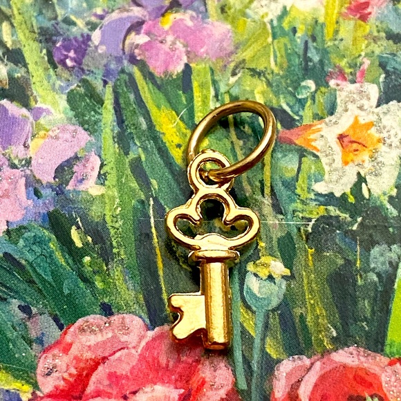 5/$10❤️❤️❤️NEW Rose Gold Tone Alloy KEY Charm - Picture 1 of 2